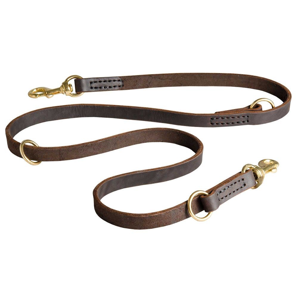 Hundeleine aus Leder fr Schferhunde, regulierbar und bequem