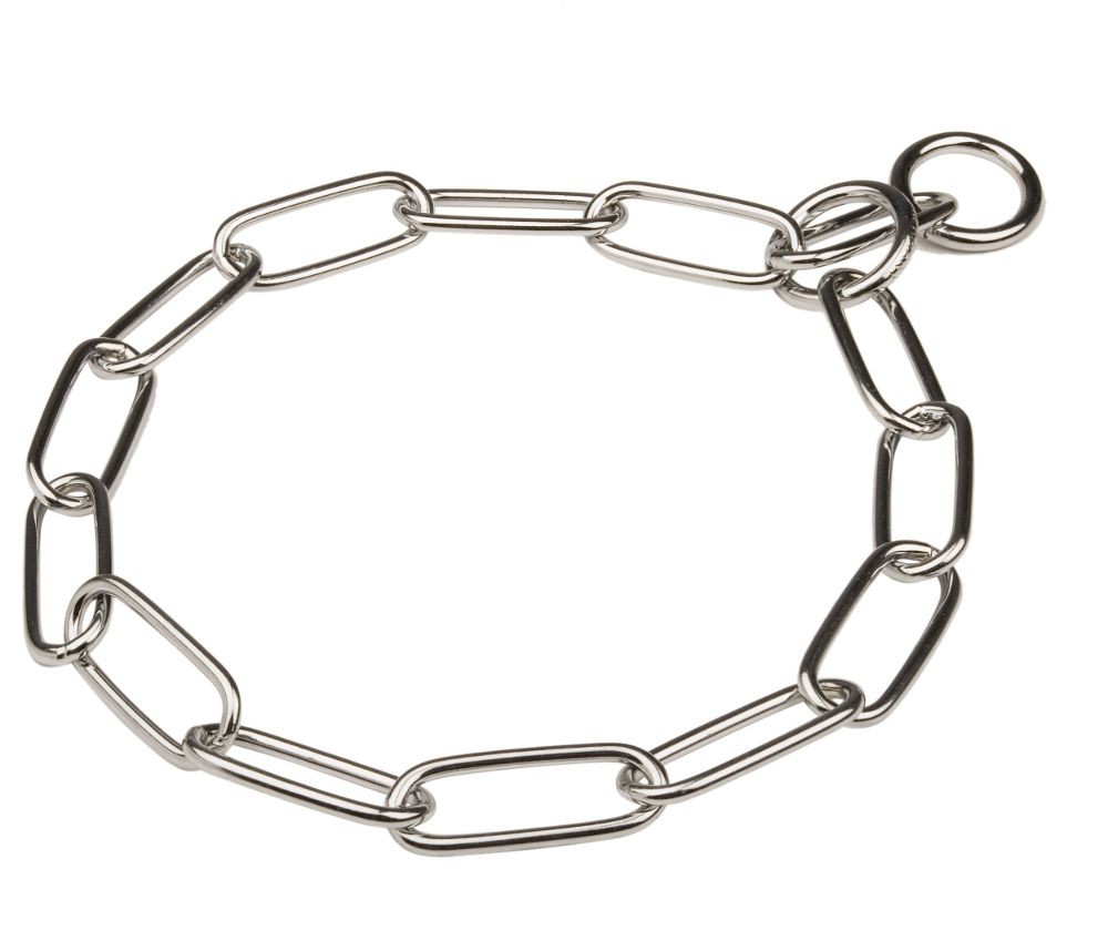 Kette Hundehalsband aus Stahl fr Schferhunde, zwei geschweite Ringe