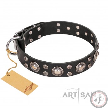 Studded Leather Dog Collar "Vintage Necklace"