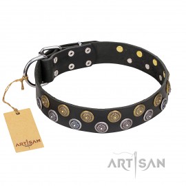 Halsband aus Leder für Schäferhund "Romantic Breeze" FDT Artisan, elegant