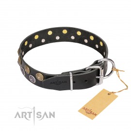 Halsband aus Leder für Schäferhund "Romantic Breeze" FDT Artisan, elegant