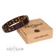 German Shepherd Collar "High Fashion" FDT Artisan, Brown Leather