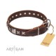 German Shepherd Collar "Perfect Impression" FDT Artisan, Brown