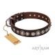 German Shepherd Collar "Step and Sparkle" FDT Artisan, Brown