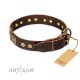 German Shepherd Collar "One-of-a-Kind" FDT Artisan Brown Leather