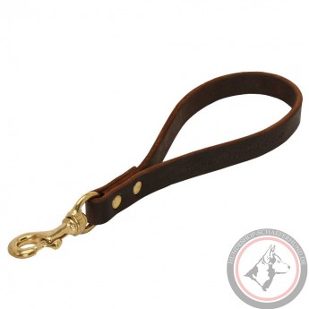 Short Leather Dog Leash for German Shepherd 