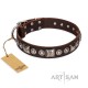 German Shepherd Collar Brown Leather "Pierian Spring", Artisan