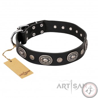 German Shepherd Dog Collar Leather by FDT Artisan "Black Tie"