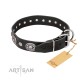 Leder Hundehalsband für Schäferhund "Black Tie" FDT Artisan in Schwarz, exklusiv