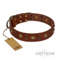 German Shepherd Collar "Unfailing Charm" FDT Artisan Tan Leather